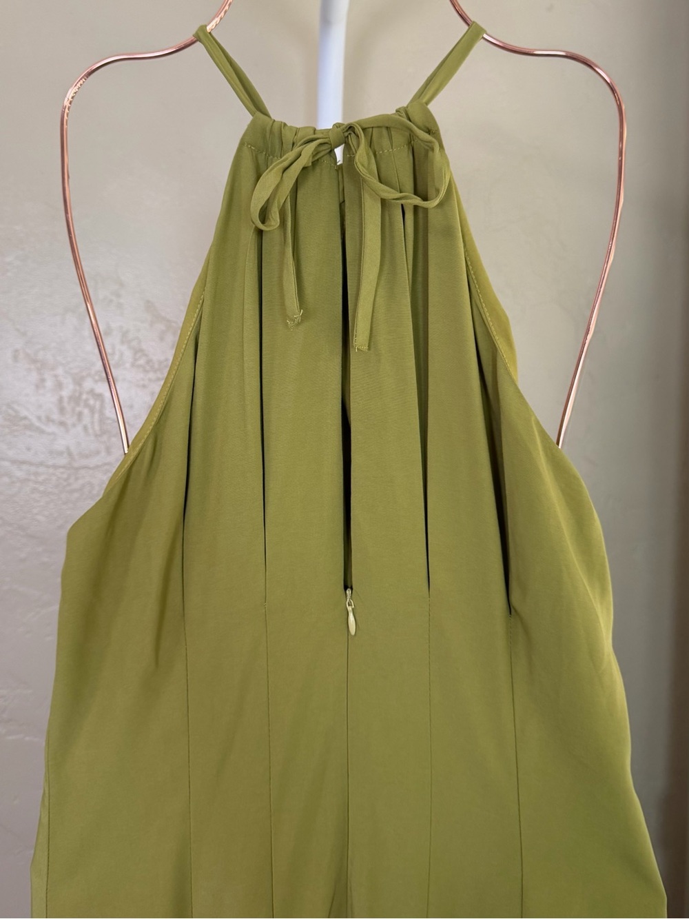 Commense Chartreuse Green Twist Front Halter Maxi Dress Small NWT Front Slit - Picture 7 of 11